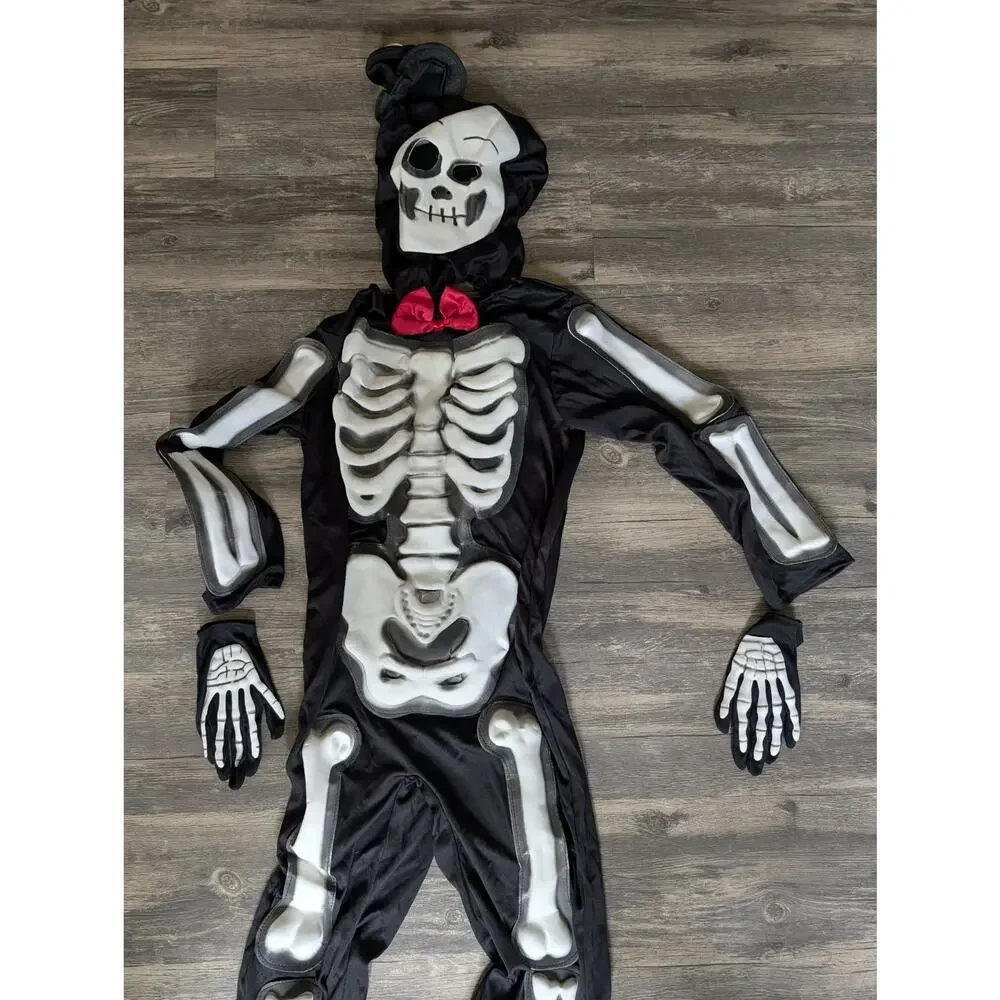 Morph Glow In The Dark Skeleton Kids Halloween Costume Size M 7-9 Years